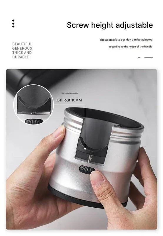 Dark Grey Diamond Professional Aluminum Espresso Tamping Station - Adjustable Portafilter Holder Stand - Mekamart Australia