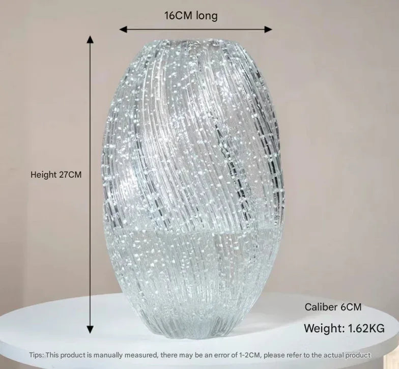 Maltose Vase Luminous INS-Style Glass Vase Modern Minimalist Hydroponic Flower Holder Creative Desktop Decorative Floral Arrangement - Mekamart Australia
