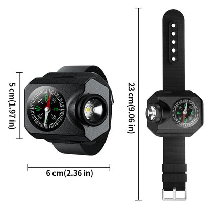 XPG Wrist Light for Outdoor Camping - Rechargeable LED Running Light with Compass and Watch for Survival and Adventure - Mekamart Australia