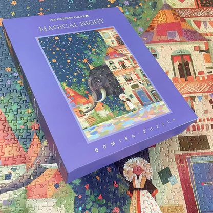 Magical Night 1000-Piece Fine Art Jigsaw Puzzle - Premium Blue Cardboard Puzzle for Adults - Mekamart Australia