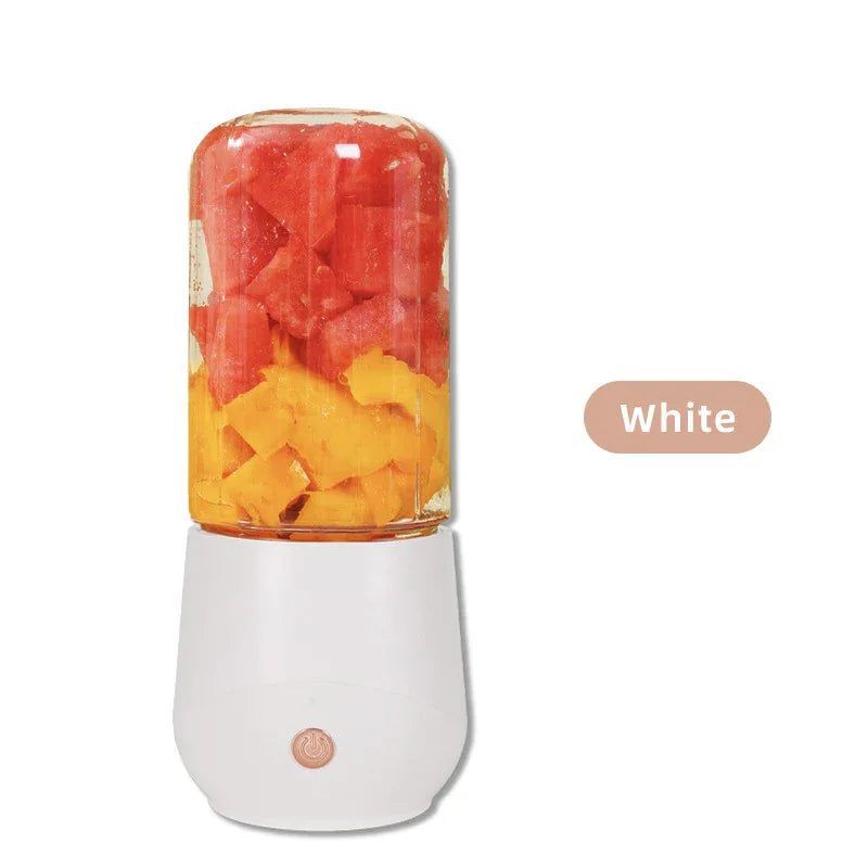 White Compact Portable Blender - USB Rechargeable Mini Juicer Cup with 4 Blades - Mekamart Australia