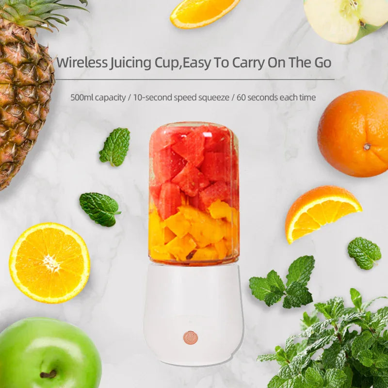 Purple Compact Portable Blender - USB Rechargeable Mini Juicer Cup with 4 Blades - Mekamart Australia
