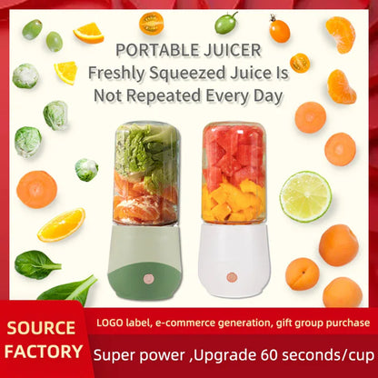 Green Compact Portable Blender - USB Rechargeable Mini Juicer Cup with 4 Blades - Mekamart Australia