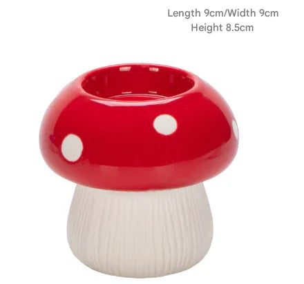 Small Size Red Whimsical Ceramic Mushroom Vase - Decorative Floral & Hydroponic Planter - Mekamart Australia