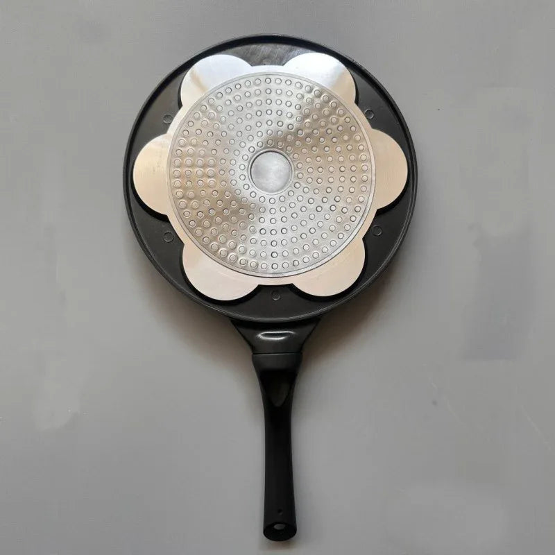 Black Heart Six Hole Versatile Non-Stick Frying Pan (27cm) - Induction Ready Skillet for Everyday Cooking - Mekamart Australia