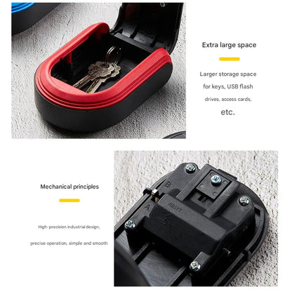 Black 3PCS Wall Mount Plastic Combination Key Lock Box - Secure Key Safe Storage Box - Mekamart Australia