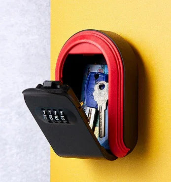 Red 3PCS Wall Mount Plastic Combination Key Lock Box - Secure Key Safe Storage Box - Mekamart Australia