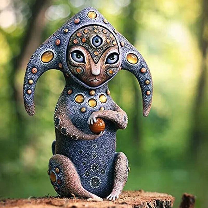 3PCS Two Eyes Fantasy Three-Eyed Alien Figurine Set - 3 Piece Resin Sculptures for Home & Garden Decor - Mekamart Australia