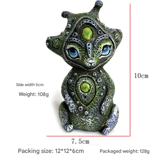 3PCS Three Eyes Fantasy Three-Eyed Alien Figurine Set - 3 Piece Resin Sculptures for Home & Garden Decor - Mekamart Australia