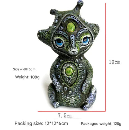 3PCS Three Eyes Fantasy Three-Eyed Alien Figurine Set - 3 Piece Resin Sculptures for Home & Garden Decor - Mekamart Australia