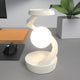 White Modern Levitating LED Desk Lamp with Wireless Phone Charger - Spiral Design Atmosphere Light - Mekamart Australia