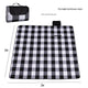 Waterproof Foldable Picnic Blanket with Handle - 2x2m Black and white large grid - Mekamart Australia