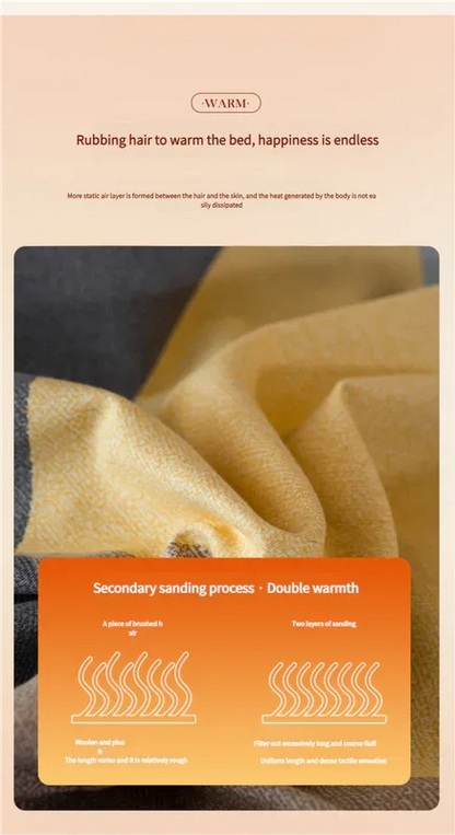 Comfortable cotton pillowcase, double-sided warm design, breathable and skin-friendly - Orange and Grey - Mekamart Australia