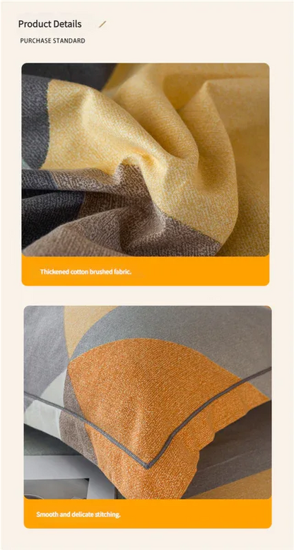 Comfortable cotton pillowcase, double-sided warm design, breathable and skin-friendly - Orange - Mekamart Australia