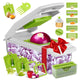 18-Piece Multi-Function Vegetable Chopper, Rotary Grater, Spiralizer and Slicer for Home Kitchen (White and green) - Mekamart Australia