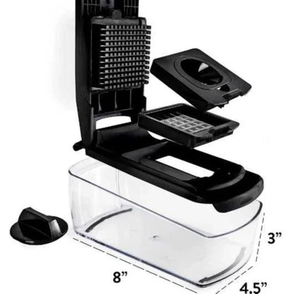 18-Piece Multi-Function Vegetable Chopper, Rotary Grater, Spiralizer and Slicer for Home Kitchen (White and green) - Mekamart Australia