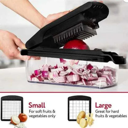18-Piece Multi-Function Vegetable Chopper, Rotary Grater, Spiralizer and Slicer for Home Kitchen (White and green) - Mekamart Australia