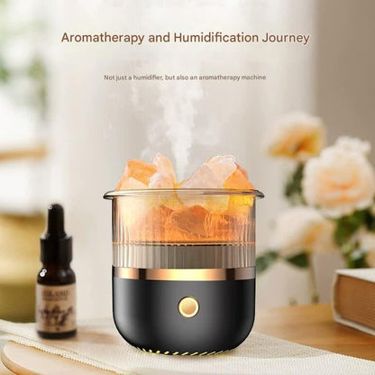 Crystal Humidifier with LED Light - Aromatherapy Diffuser for Home Relaxation(black) - Mekamart Australia