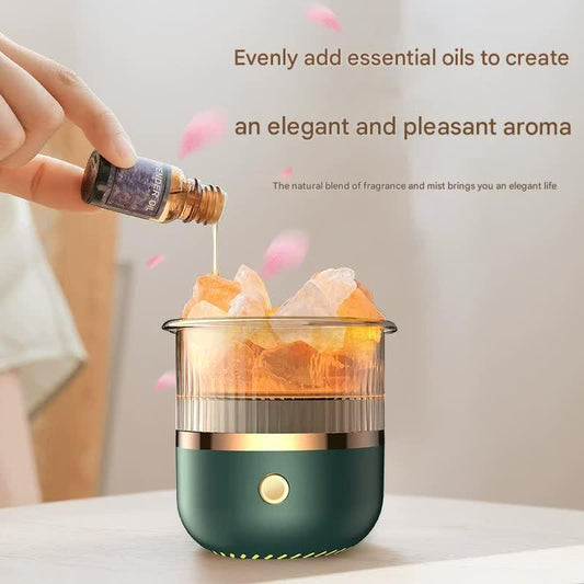 Crystal Humidifier with LED Light - Aromatherapy Diffuser for Home Relaxation(green) - Mekamart Australia