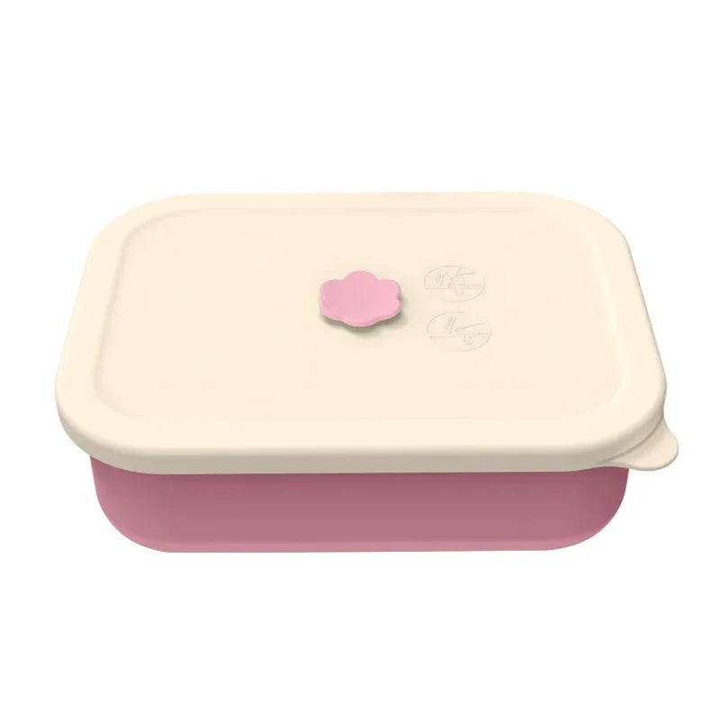 Pink Microwave-Safe Silicone Lunch Box with 4 Compartments - Airtight Bento Box for Work and Travel - Mekamart Australia