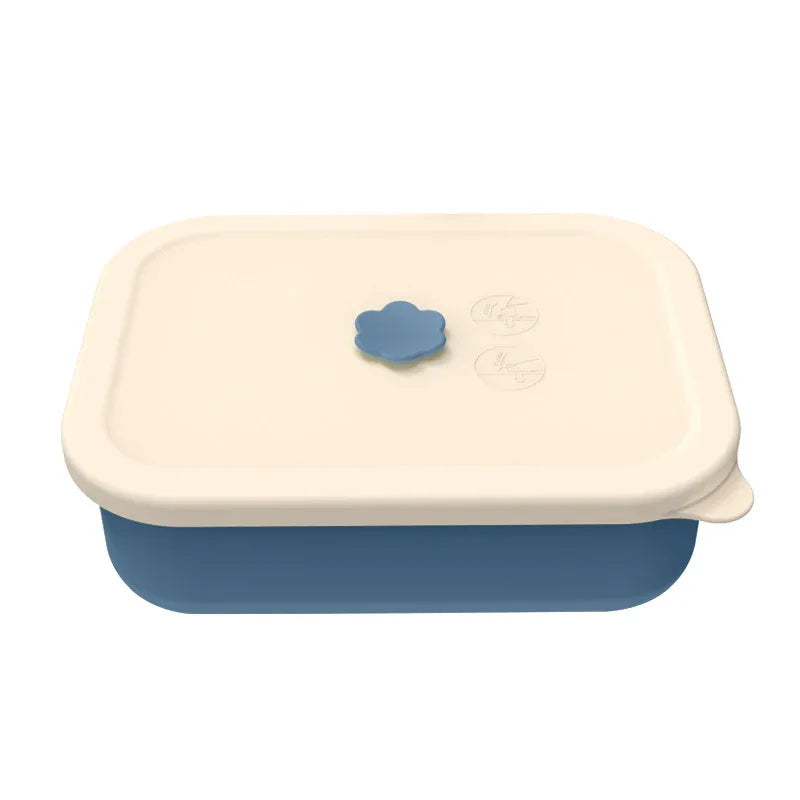 Dark blue Microwave-Safe Silicone Lunch Box with 4 Compartments - Airtight Bento Box for Work and Travel - Mekamart Australia