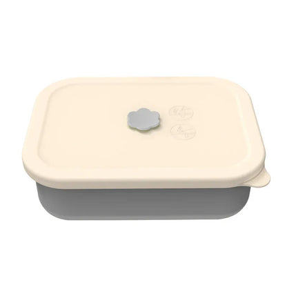 Gray Microwave-Safe Silicone Lunch Box with 4 Compartments - Airtight Bento Box for Work and Travel - Mekamart Australia