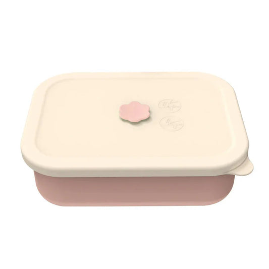 Lotus color Microwave-Safe Silicone Lunch Box with 4 Compartments - Airtight Bento Box for Work and Travel - Mekamart Australia