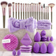 40-Piece Ultimate Beauty Tool Kit for Face Cleansing and Makeup(purple) - Mekamart Australia