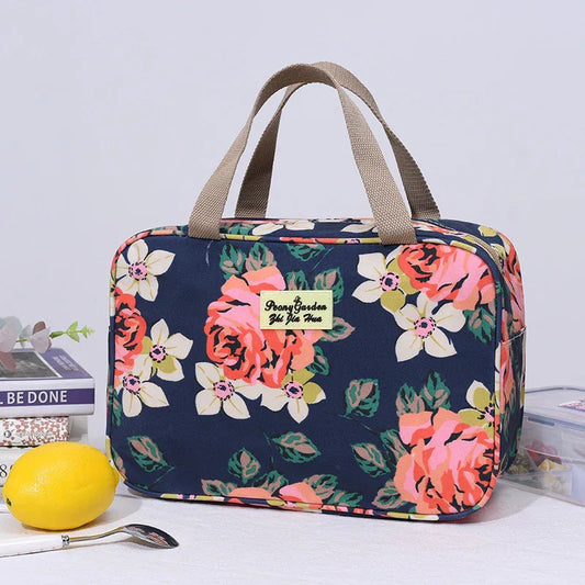 Versatile Portable Handled Bag - Durable Waterproof Fabric, Ideal for Toiletries, Lunch & Travel(Rose) - Mekamart Australia