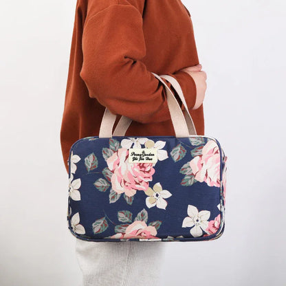 Versatile Portable Handled Bag - Durable Waterproof Fabric, Ideal for Toiletries, Lunch & Travel(Rose) - Mekamart Australia