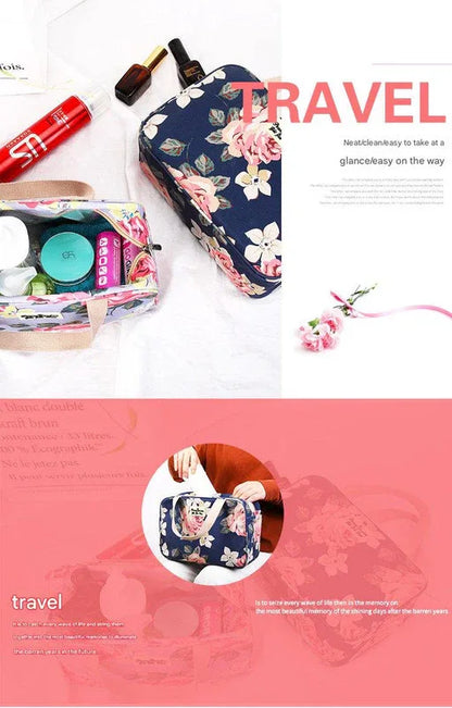 Versatile Portable Handled Bag - Durable Waterproof Fabric, Ideal for Toiletries, Lunch & Travel(Blue elephant) - Mekamart Australia