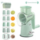 Multi-Function Rotary Vegetable Slicer & Grater - 5 Blade Types (10 Pcs Total) with Storage Box-green - Mekamart Australia