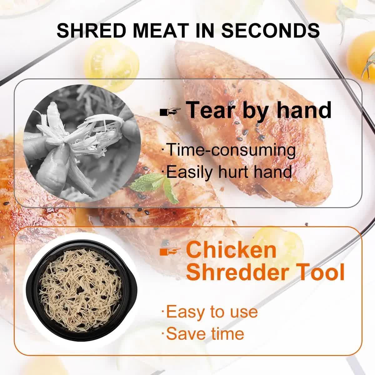 Upgraded Meat Shredder Tool - Rotating Chicken & Pork Puller with Anti-Slip Base & Ergonomic Grips(black) - Mekamart Australia