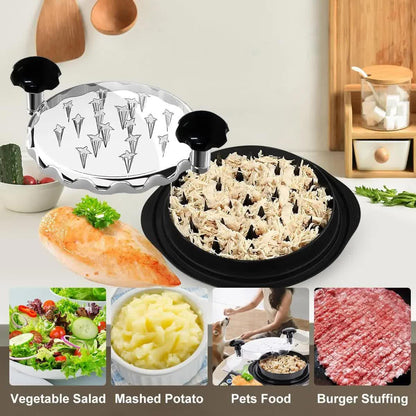 Upgraded Meat Shredder Tool - Rotating Chicken & Pork Puller with Anti-Slip Base & Ergonomic Grips(black) - Mekamart Australia