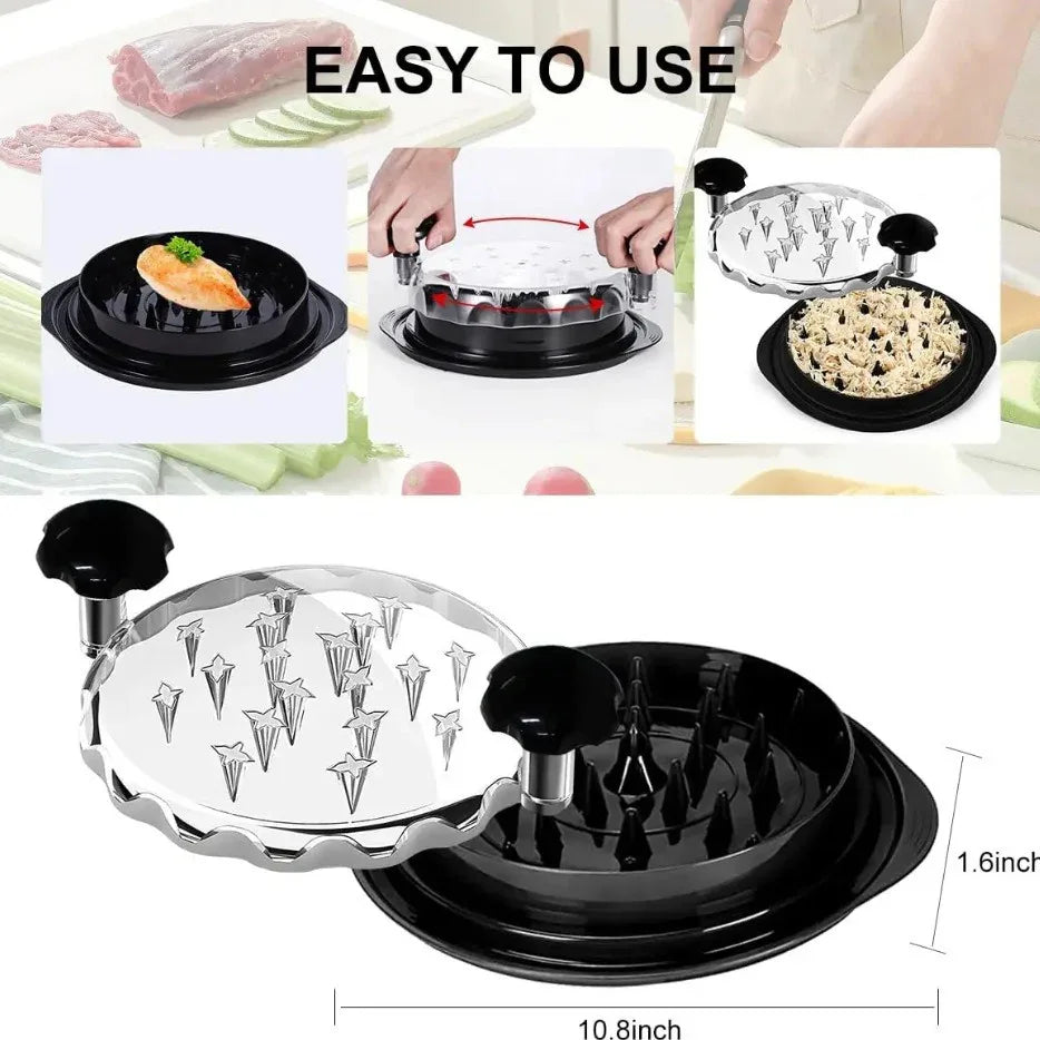 Upgraded Meat Shredder Tool - Rotating Chicken & Pork Puller with Anti-Slip Base & Ergonomic Grips(red) - Mekamart Australia