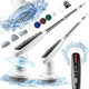 Electric Spin Scrubber with Adjustable Extension Handle & 8 Brush Heads - Smart LED Display - Mekamart Australia