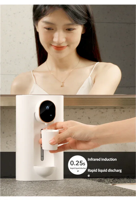 Smart Automatic Mouthwash Dispenser - Wall-Mounted, 3 Adjustable Levels, LED Display & Magnetic Cups(white) - Mekamart Australia