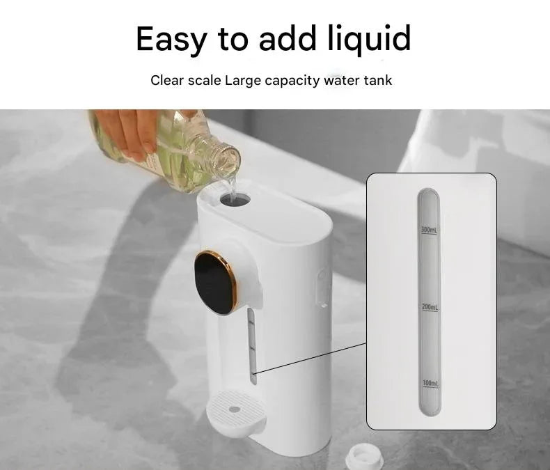 Smart Automatic Mouthwash Dispenser - Wall-Mounted, 3 Adjustable Levels, LED Display & Magnetic Cups(white) - Mekamart Australia