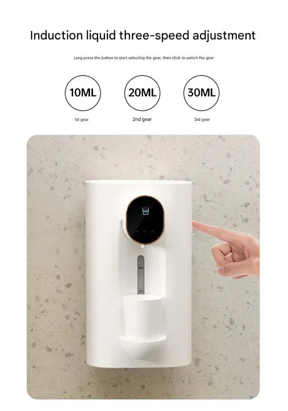 Smart Automatic Mouthwash Dispenser - Wall-Mounted, 3 Adjustable Levels, LED Display & Magnetic Cups(Black) - Mekamart Australia