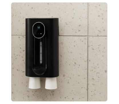 Smart Automatic Mouthwash Dispenser - Wall-Mounted, 3 Adjustable Levels, LED Display & Magnetic Cups(Black) - Mekamart Australia