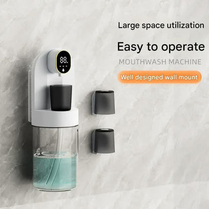 Smart Automatic Mouthwash Dispenser - 4 Adjustable Levels, LED Display, 2000mAh Battery & Magnetic Cups(black) - Mekamart Australia