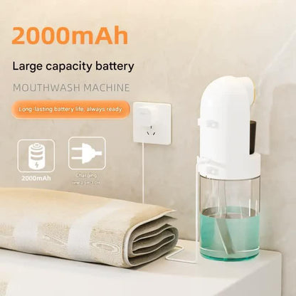 Smart Automatic Mouthwash Dispenser - 4 Adjustable Levels, LED Display, 2000mAh Battery & Magnetic Cups(black) - Mekamart Australia