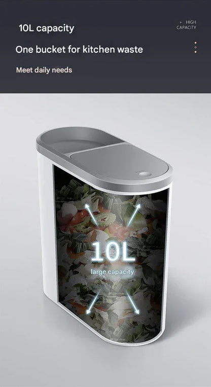 Slim Press-Top Trash Can with Top Storage Compartment - Narrow Design for Bathroom & Small Spaces(Ash cover + ash bucket) - Mekamart Australia