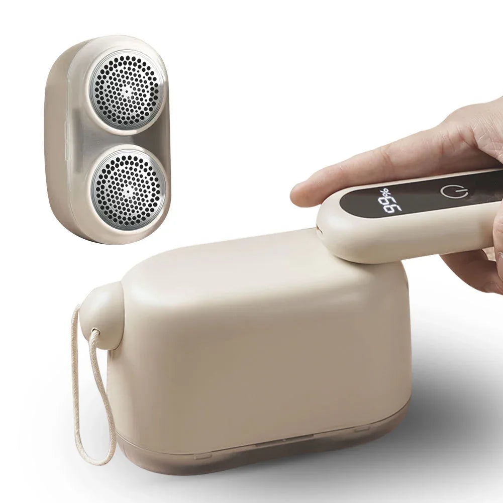 Compact Electric Lint Remover with LED Display & Dual Head - USB Rechargeable(yellow) - Mekamart Australia