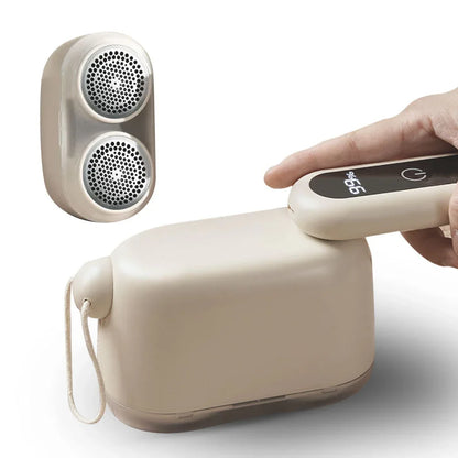 Compact Electric Lint Remover with LED Display & Dual Head - USB Rechargeable(yellow) - Mekamart Australia