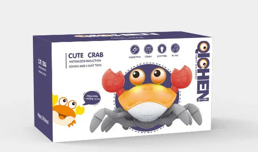 Interactive Crawling Crab Baby Toy with Music, Lights & Obstacle Avoidance(Orange) - Mekamart Australia