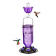 Elegant Hanging Hummingbird Feeder - Decorative Glass Nectar Bottle with Ant Moat, 6 Feeding Ports(Purple)