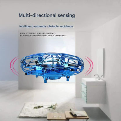 Hand-Controlled UFO Mini Drone with LED Lights & Obstacle Avoidance(green) - Mekamart Australia