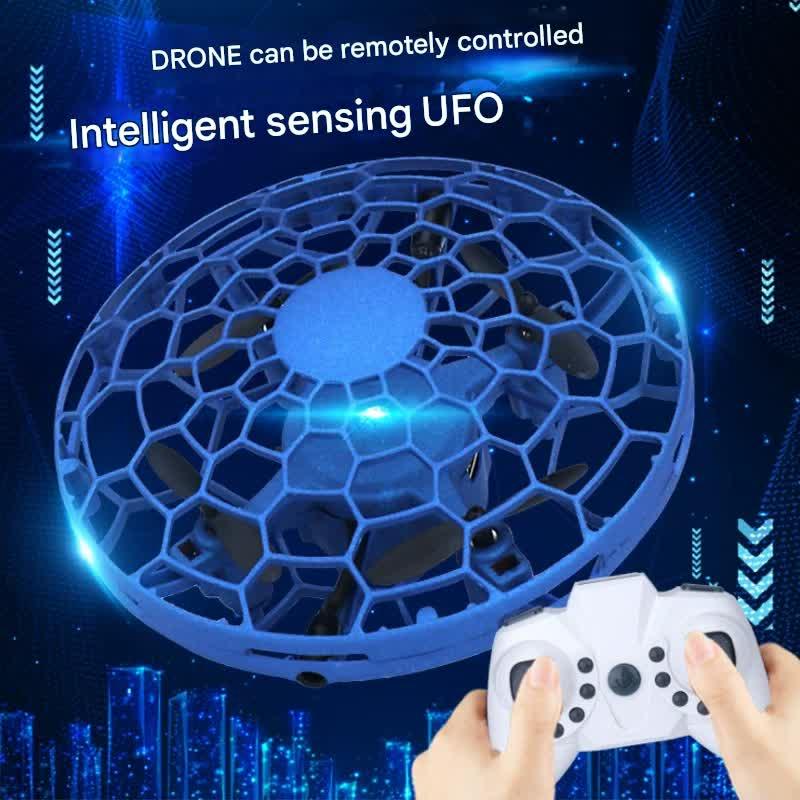 Hand-Controlled UFO Mini Drone with LED Lights & Obstacle Avoidance(green) - Mekamart Australia