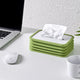 2-pcs Green Silicone Tissue Box Holder - Automatic Self-Lowering Dispenser - Mekamart Australia